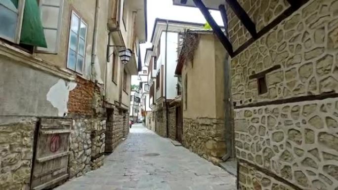 马其顿奥赫里德老城的小巷街
