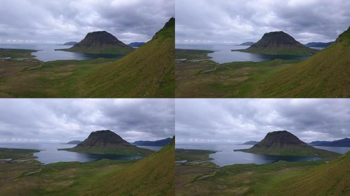 从空中看到的冰岛著名的柯克朱费尔山