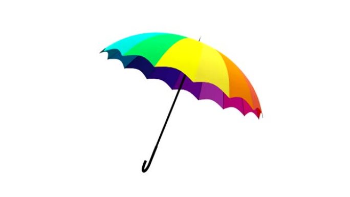 雨伞旋转动画3d插图渲染