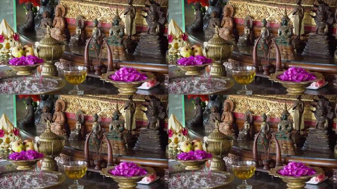 寺庙里的祭品和香
