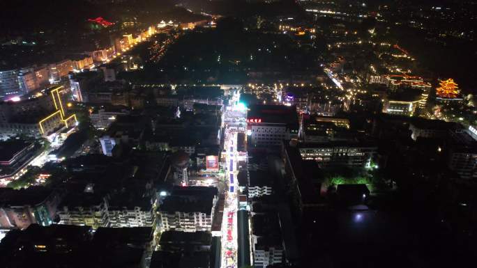 广西桂林城市夜景灯光交通航拍 (81)