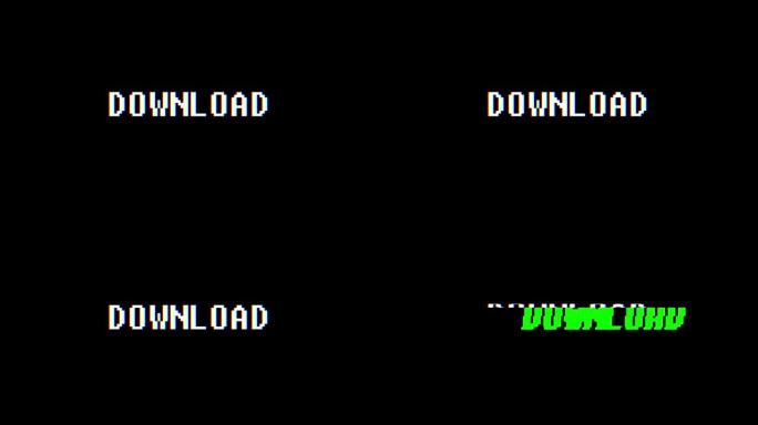 复古视频游戏下载文字电脑旧电视故障干扰噪音屏幕动画无缝循环新质量通用复古运动动态动画背景多彩欢乐视频