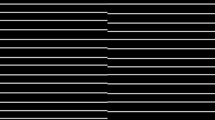 在黑色背景下上升的直线水平白线的抽象