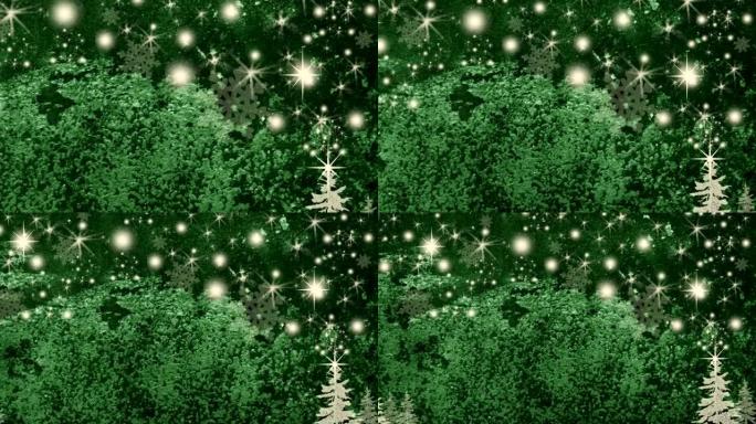 美丽的运动圣诞背景与雪花和星星。