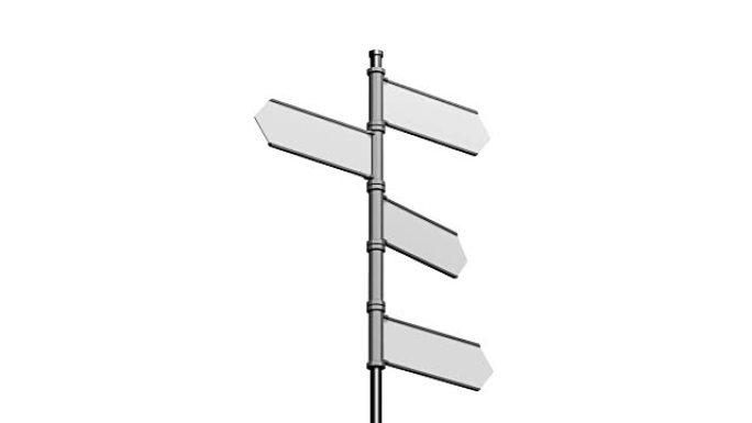 3D signpost with five arrows