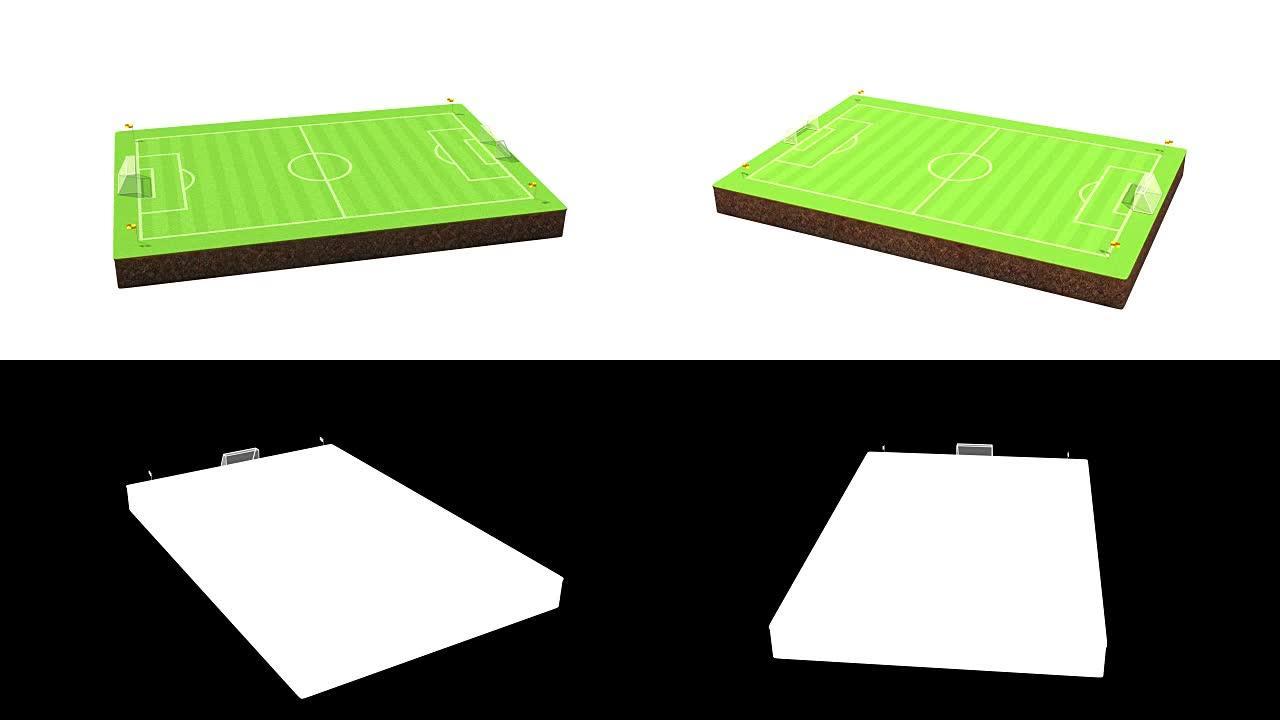 带有alpha的足球场的3d动画