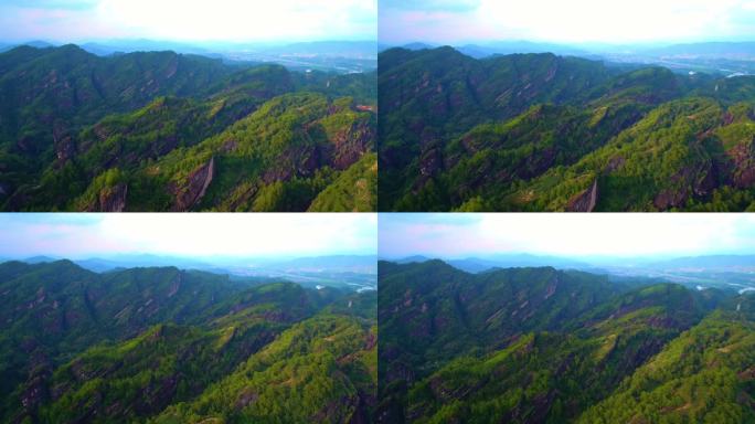 航拍武夷山大红袍母树茶园茶山茶园全景