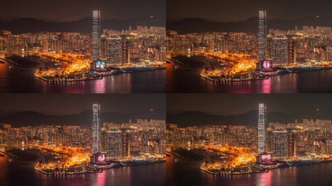 香港环球贸易大厦夜景