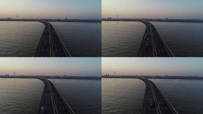 东海大桥汽车实时鸟瞰图