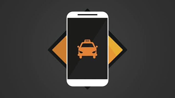 智能手机出租车应用高清动画