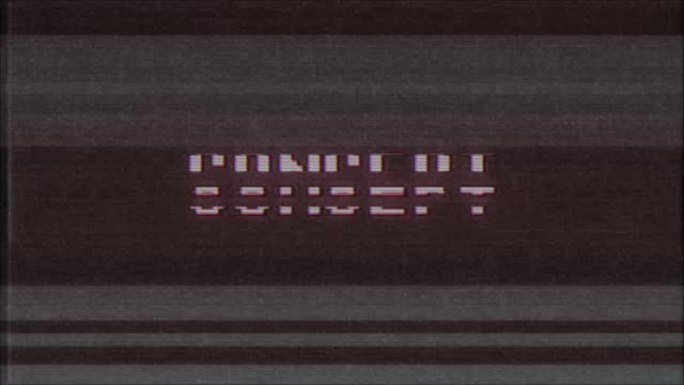 复古视频游戏概念单词文本电脑电视故障干扰噪声屏幕动画无缝循环新质量通用复古运动动态动画背景彩色快乐视