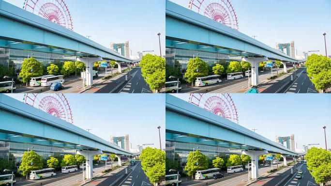 日本东京台场的T/L交通和天空火车运输