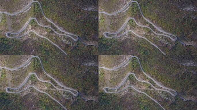 蜿蜒的乡间小路，4k无人机视频