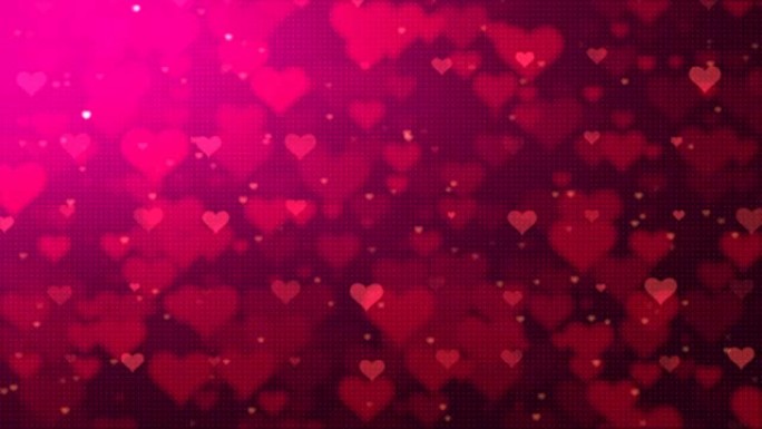 Red Valentine flowing hearts background