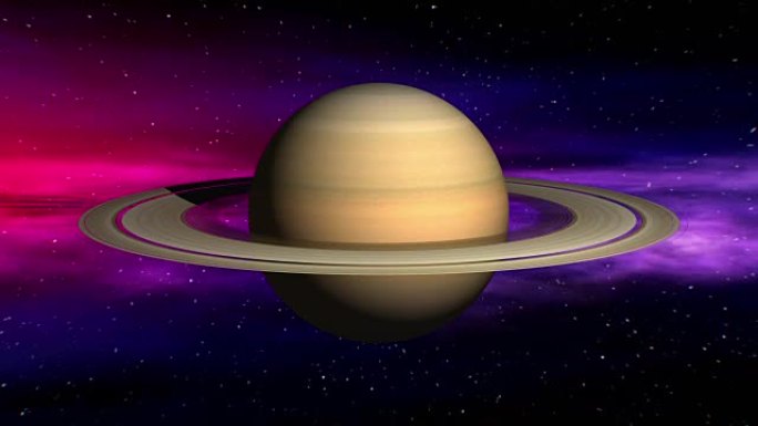 土星在太空星云背景