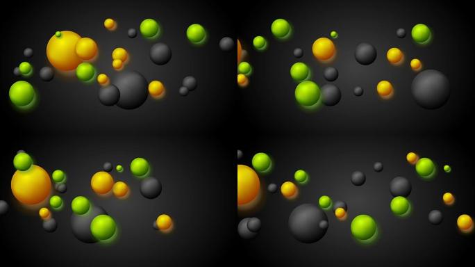 明亮的3d球与发光效果视频动画