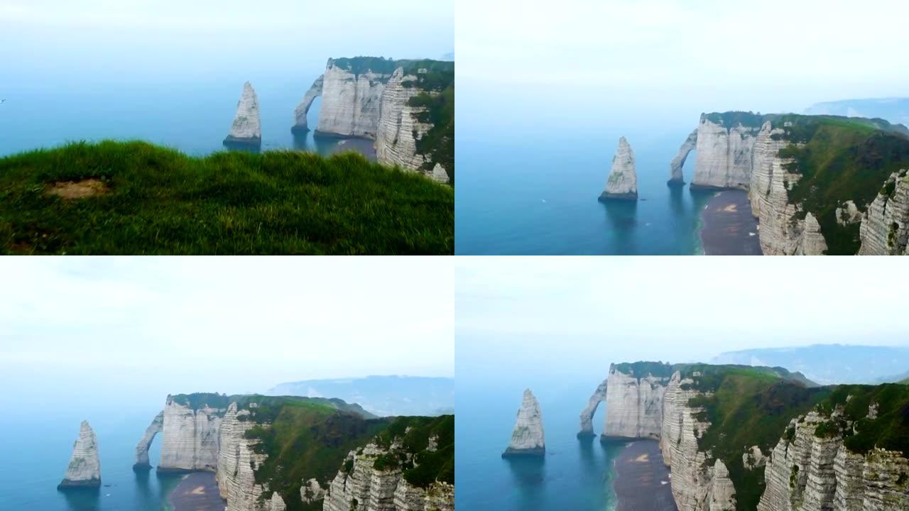 岩石悬崖和大海