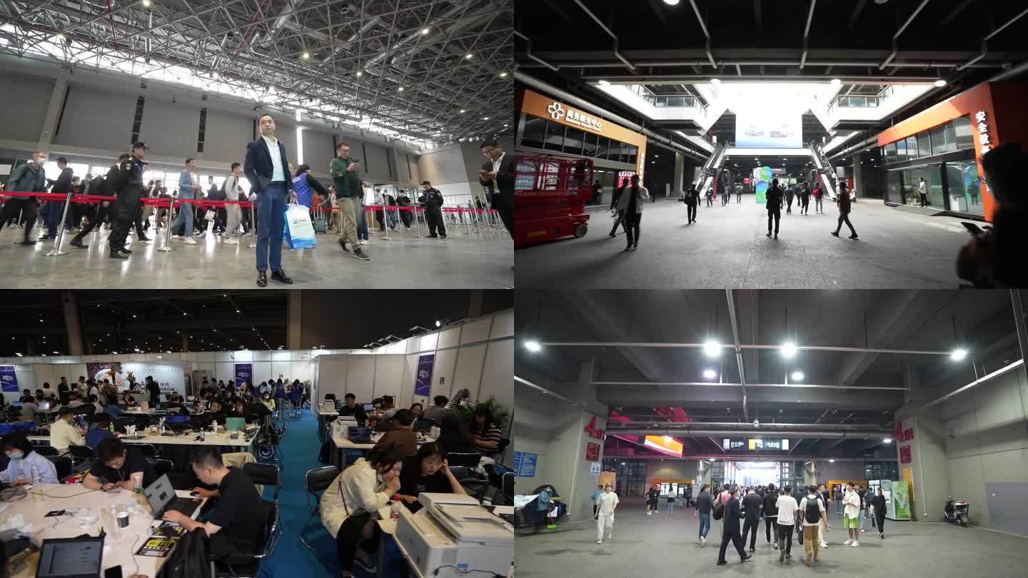 2023上海车展，进门口人流记，新闻工作