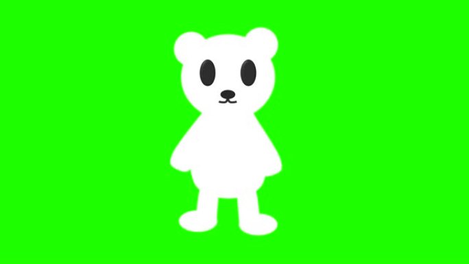 可爱的北极熊绿屏动画，图形资源