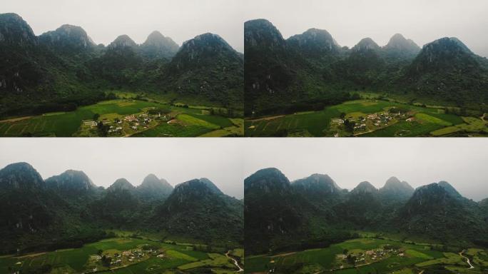 越南山脉的鸟瞰图