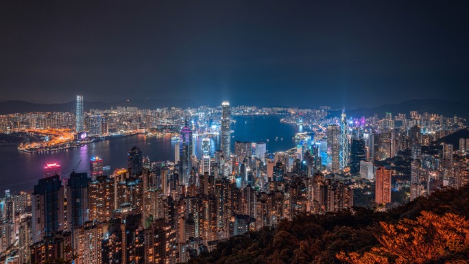 香港太平山夜景延时