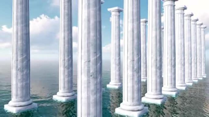 古代托斯卡纳专栏中的海洋3D动画