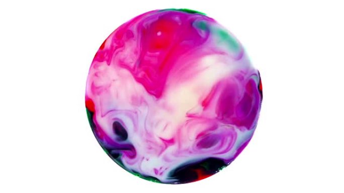 艺术水墨涂料在球体中爆炸扩散