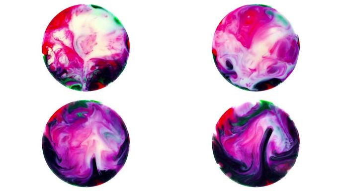 艺术水墨涂料在球体中爆炸扩散