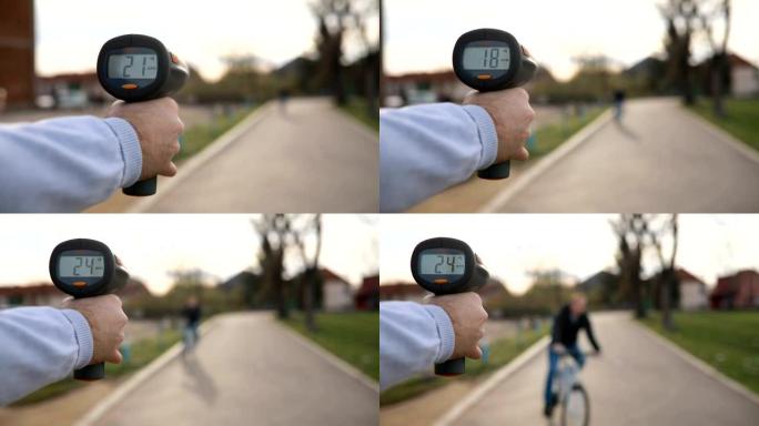 雷达测速枪测量自行车的速度