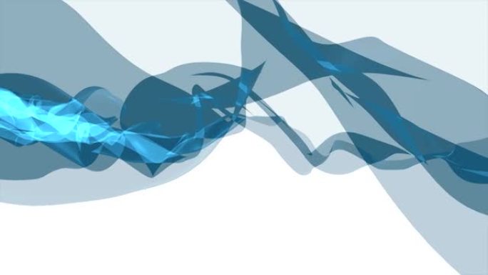 软丝烟蓝丝带轻柔流动挥舞数字模拟湍流抽象动画背景新质量动态艺术运动七彩酷漂亮漂亮全高清视频素材