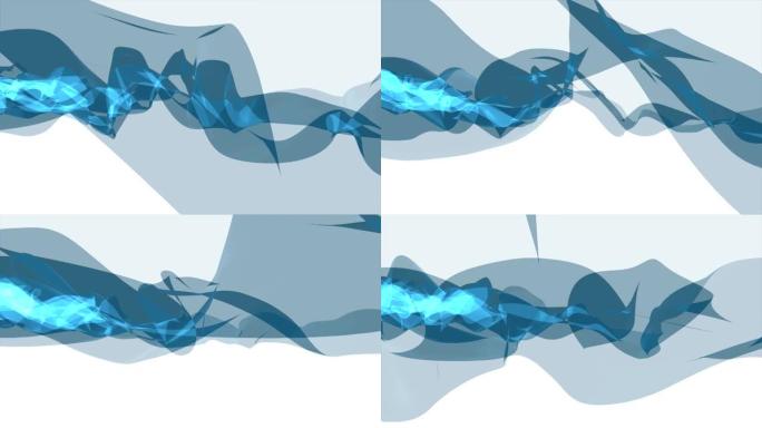 软丝烟蓝丝带轻柔流动挥舞数字模拟湍流抽象动画背景新质量动态艺术运动七彩酷漂亮漂亮全高清视频素材