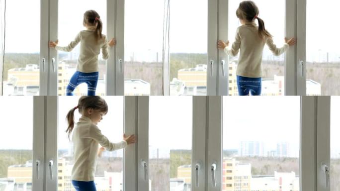 窗台上的小女孩