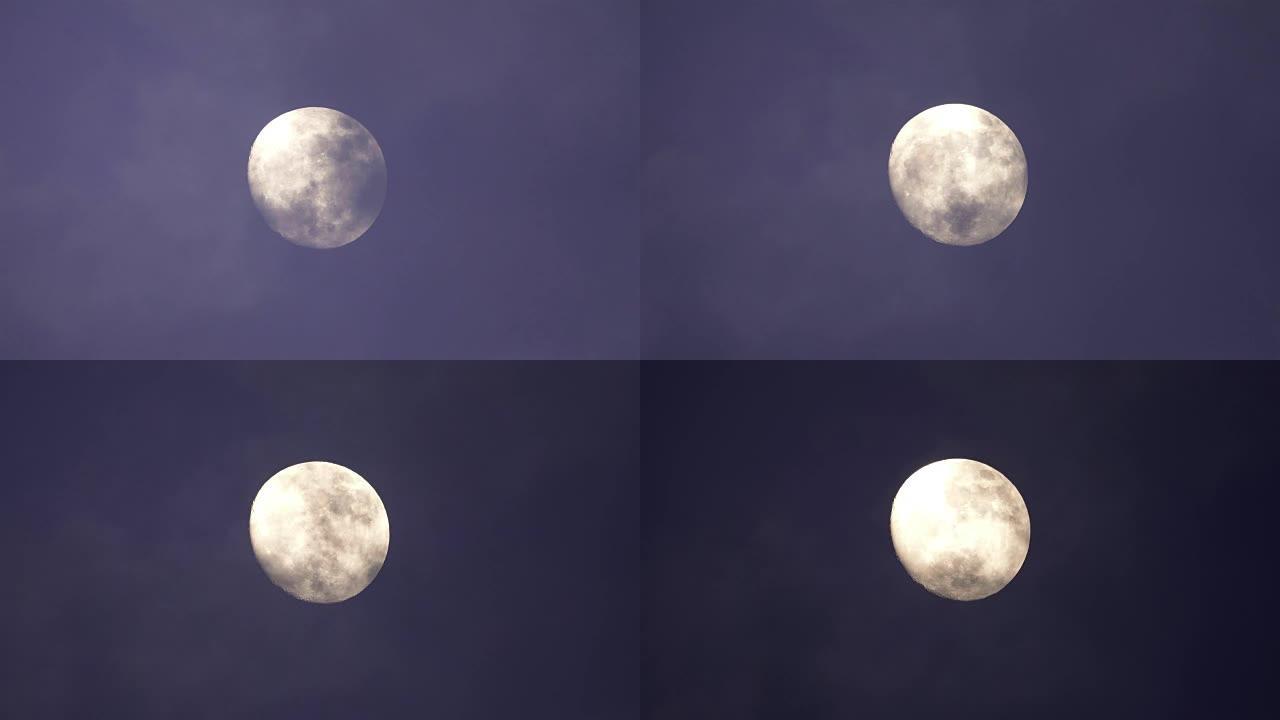 4k移动云层后面的大满月