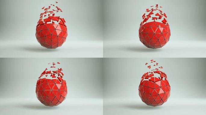 具有分离多边形的多边形球体可循环3D渲染