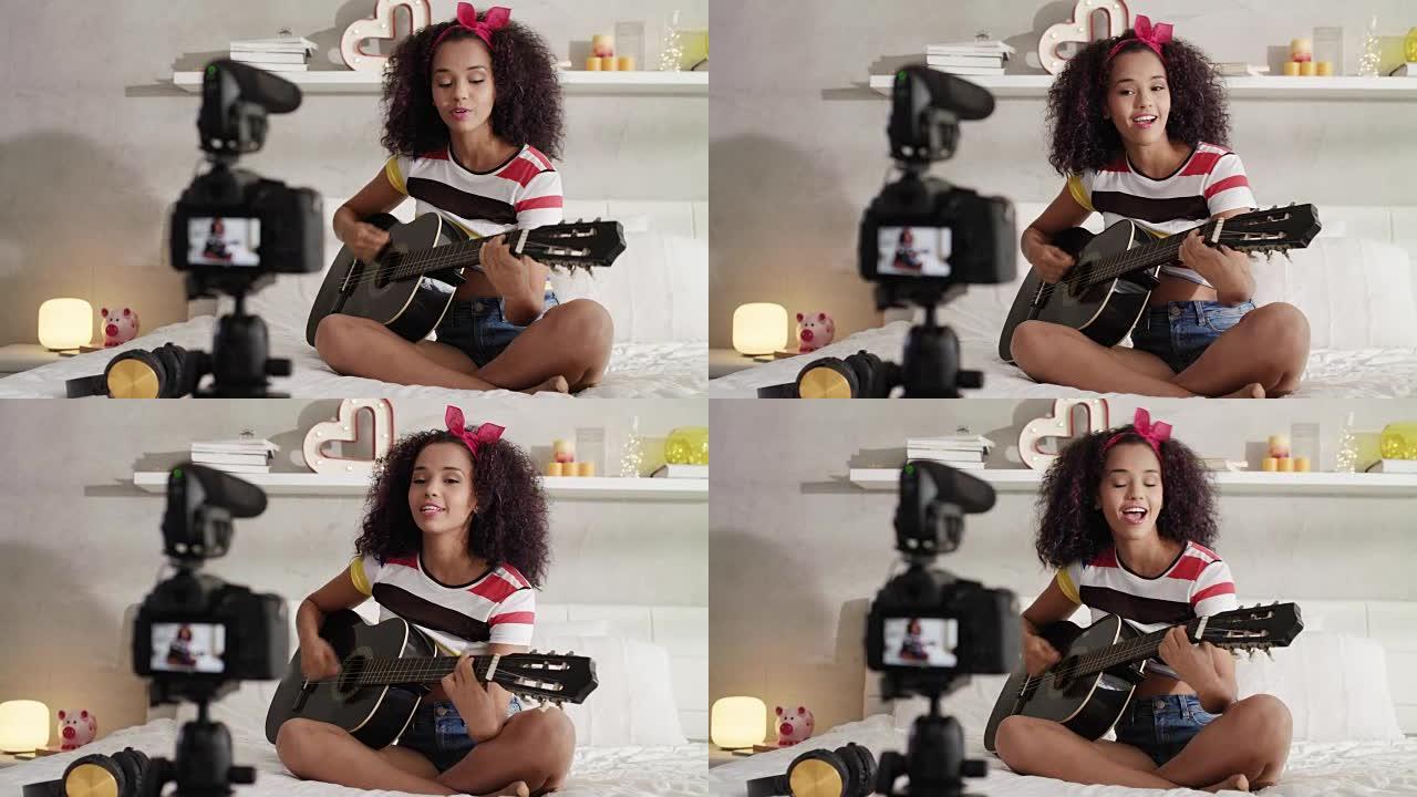 互联网上的女性吉吉吉他课和视频教程