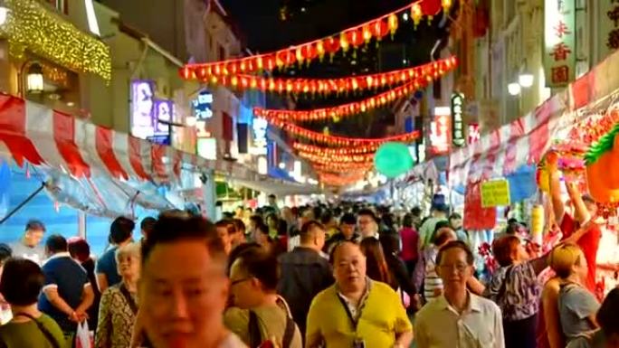 2018中国新年在新加坡中国城和旅行者享受旅行