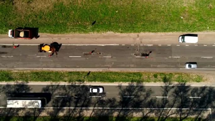 公路修路鸟瞰图