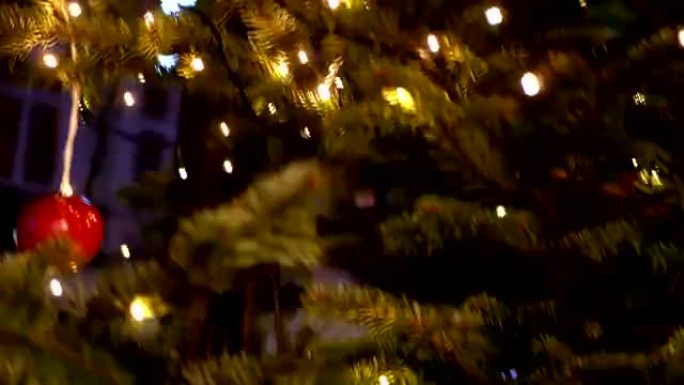 克拉科夫的圣诞树，圣诞灯，圣诞装饰
