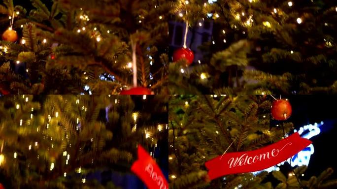 克拉科夫的圣诞树，圣诞灯，圣诞装饰