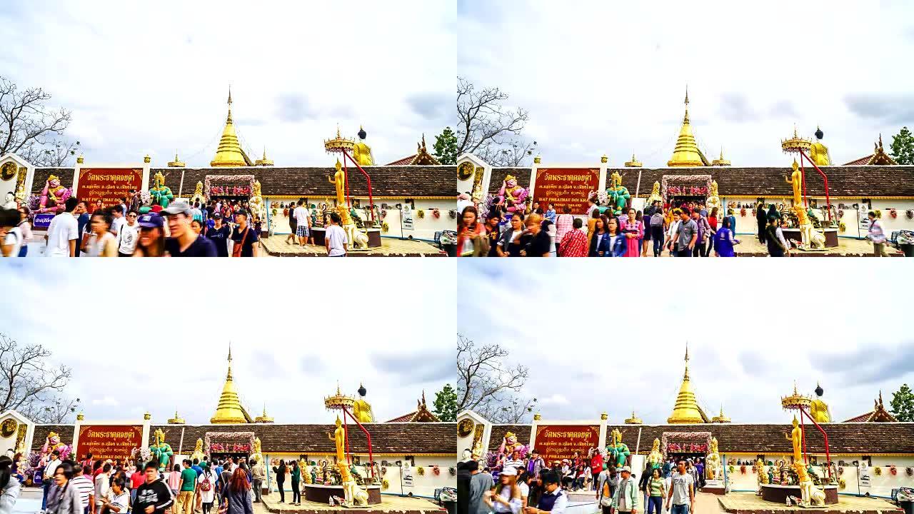泰国清迈的timelapse Wat Phra That Doi Kham