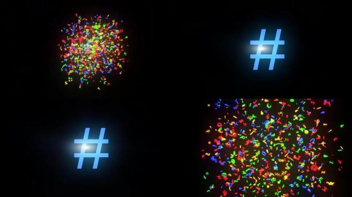 哈希标签标签爆炸推文推特社交媒体网络帖子标签磅4k