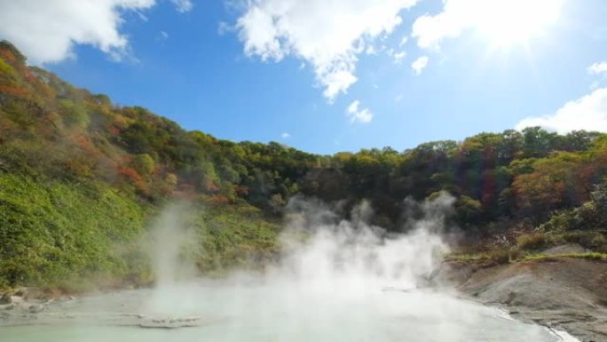 日本北海道著名登别温泉