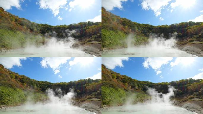 日本北海道著名登别温泉