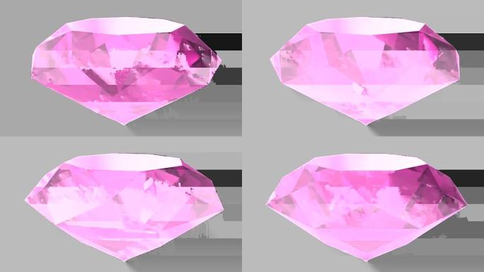 粉色红宝石钻石宝石旋转婚礼背景循环4K