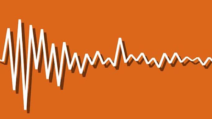 明亮背景橙色阴影的抽象音频频谱均衡器单线