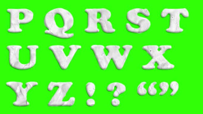 动画纸张剪切字体孤立在色度键绿色屏幕背景动画所有字母，标点符号和数字-新质量动态卡通快乐彩色傻瓜镜头