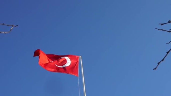 慢动作中的土耳其国旗