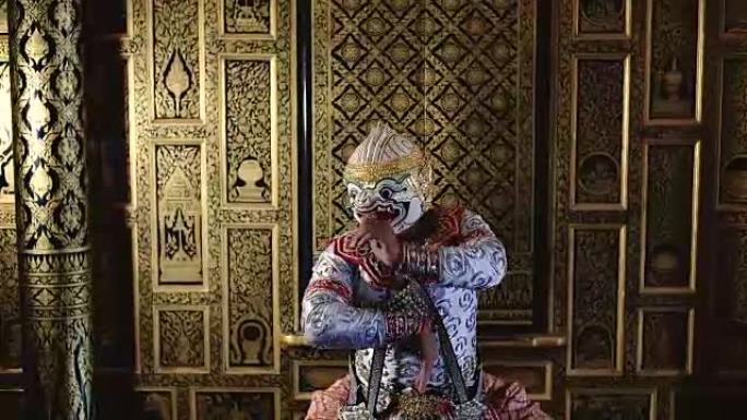 古老的寺庙-联合国教科文组织世界历史名城-古老的罗摩衍那芭蕾舞表演。史诗罗摩衍那传奇战争的意义。欢迎