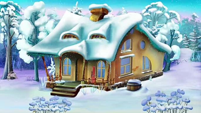 冬日里的小房子