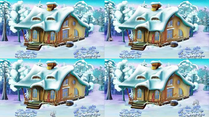 冬日里的小房子